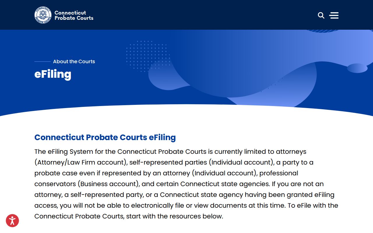 Danbury City Clerk of the Superior Court records probate eFiling distinction