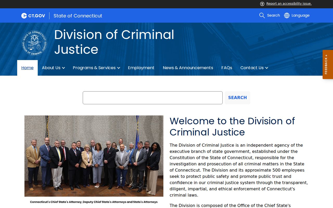 Danbury criminal court records Division of Criminal Justice overview