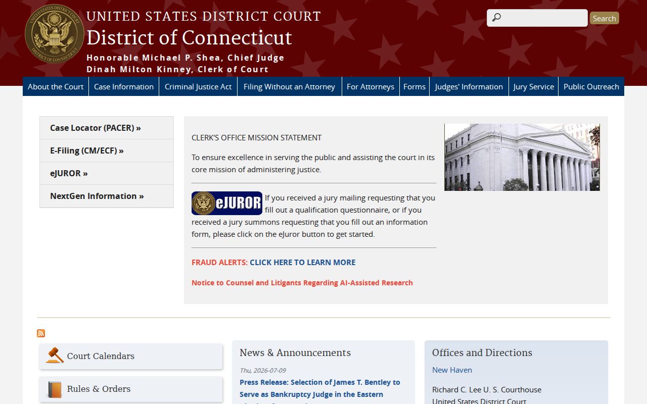 Danbury City Superior Court records federal District of Connecticut distinction