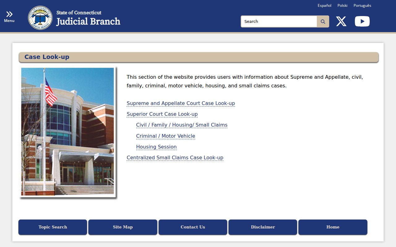 City of Danbury court records Judicial Branch case lookup