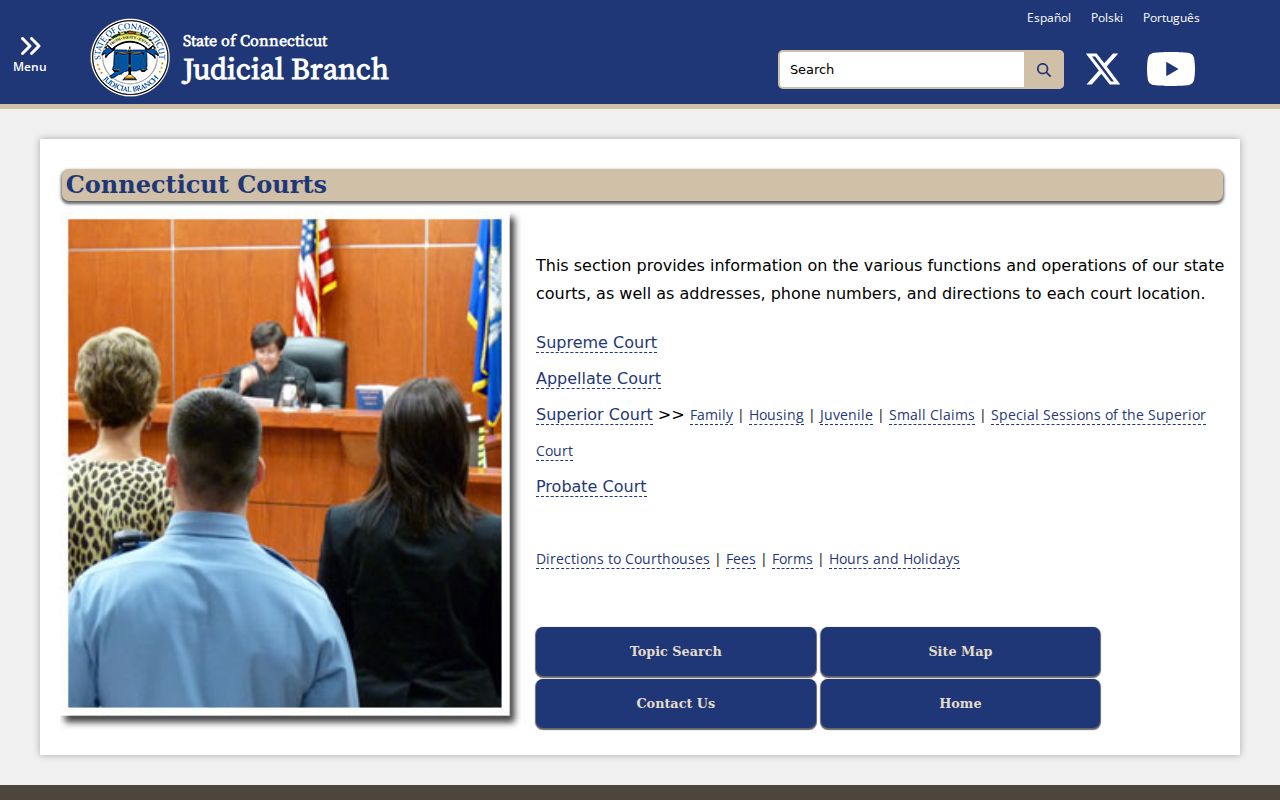 City of Danbury court records Connecticut courts overview