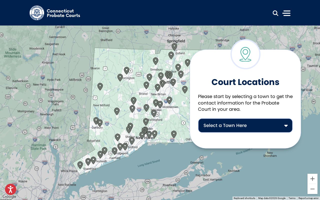 Danbury City probate records Connecticut Probate Court locator